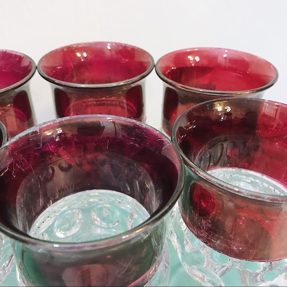(6) VTG King’s Crown Thumbprint Goblets - Picture 5 of 6